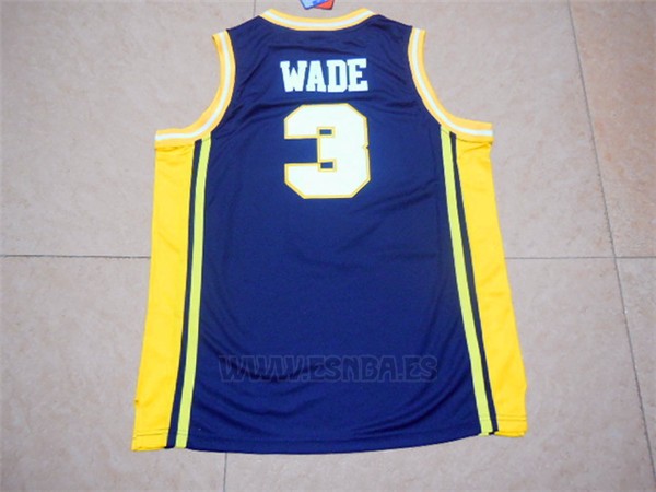 Camiseta NCAA Marquette Golden Eagles Dwyane Wade #3 Azul
